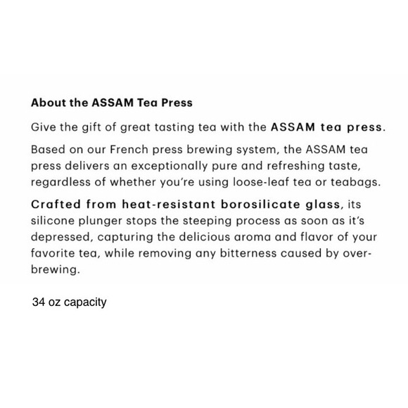 Bodum ASSAM Tea Press Infuser 34 oz Teapot - Picture 4 of 6